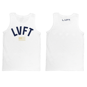 【送料無料】LVFT タンクトップLB 白×青 Lサイズ☆LIVE FIT