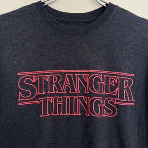 STRANGER THINGS ストレンジャーシングス Tシャツ S ブラック Netflix ネットフリックス 海外ドラマ ロゴ キャラクター 