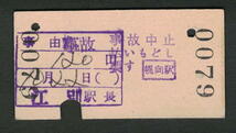 A型青地紋乗車券 豊沼から江別/大麻 昭和50年代（払戻券）_画像2