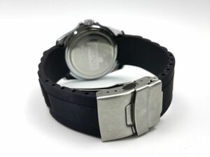 シリコンラバーストラップ 弓カン Wロックバックル 交換用腕時計ベルト キャタピラ2 ブラック 22mm