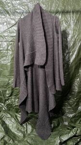 2000s RICK OWENS ASYMMETRIC KNIT COAT Rick Owens cardigan knitted coat 