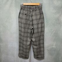 LE GLAZIK ルグラジック WOOL TWILL PT ハイウエスト ゴム ワイドテーパード スラックス パンツ size.36 グレー チェック_画像4