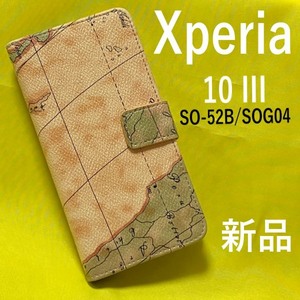 Xperia 10 III SO-52B/SOG04/Y!mobile用ワールドマップデザイン手帳型ケース エクスペリア テン マークスリー エクスペリア10 iii ケース