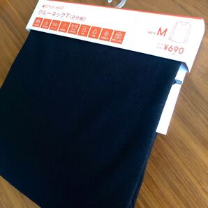 未使用 GU スタイルヒート Mサイズ クルーネックT(9分丈) ブラック ジーユー