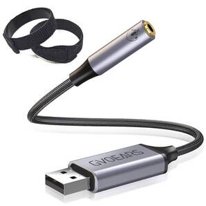 USB オーディオ 変換アダプタ USBポー3.5mmイヤホンマイク変換アダプタ