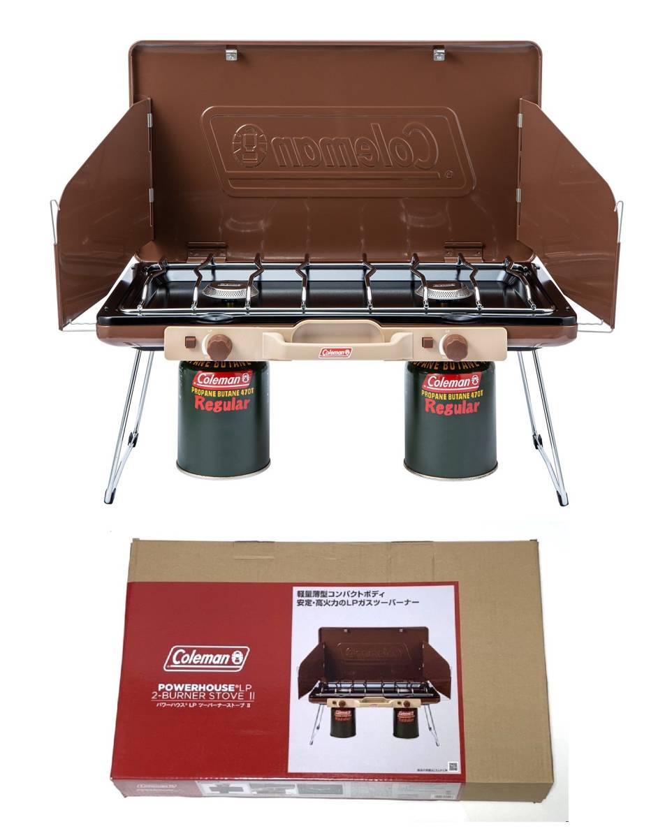 新品未使用】Coleman パワーハウスLPツーバーナーストーブ2バター