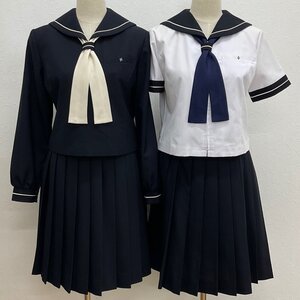(A)U582 (中古) 愛知県 修文女子高等学校 8点セット /旧制服/170A/M/W72/セーラー/インナー/スカート/スカーフ/夏冬/合服/制服/女子学生/