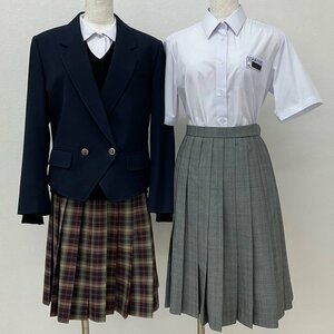 UT25-2 ( used ) Tochigi prefecture deer marsh hing city . south . junior high school 7 point set /160A/165A/M/W63/ jacket / the best / sweater / blouse / skirt / summer winter / uniform / school uniform /