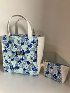 ハンドメイド ミニトートバッグ ミニポーチ