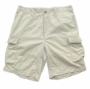 インド製 ラルフローレン Polo Ralph Lauren カーゴパンツ ハーフパンツ ショートパンツ ベージュ 表記32 RELAXED FIT 実寸85 [k-0137]