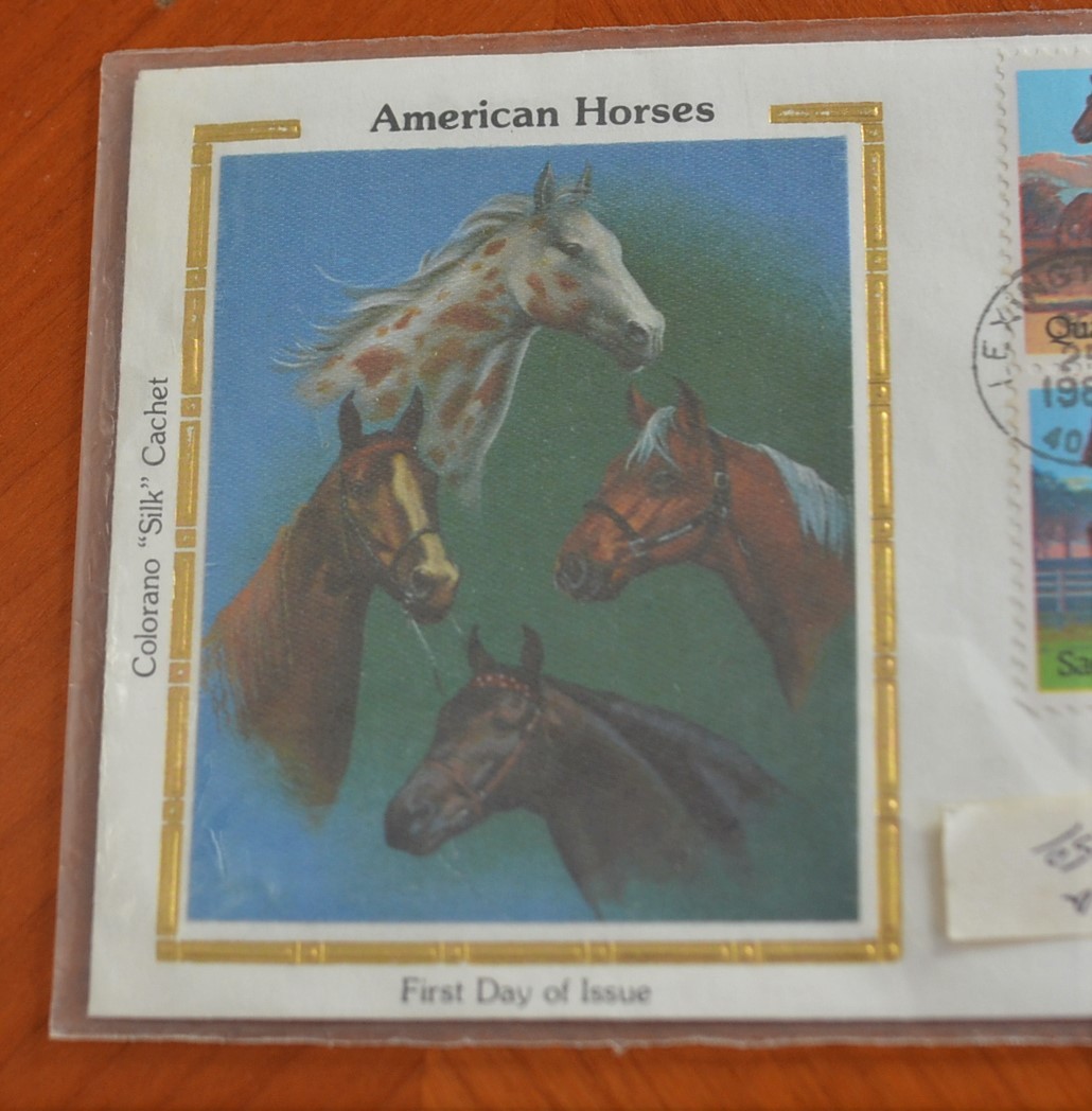 1985 american horses First Day of lssue 切手　珍しい　アメリカ　クラシック ファースト デイ カバー_サムネイル画像2