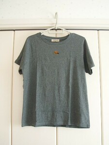 サマンサモスモス★今季・カンカン帽刺繍Ｔシャツ・チャコール★タグ付き