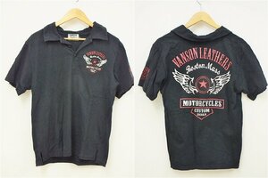 [12B-48-008-1] VANSON コットン ポロシャツ 半袖シャツ 2点セット [S/M] バンソン ブラック ロゴ刺繍