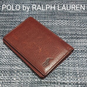 POLO RALPH LAUREN ポロ 名刺入れ 定期入れ カードケース ブラウン