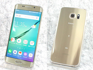 【中古】SIMロック解除 au Galaxy S6 edge SCV31 64GB ゴールド プラチナ サムスン スマホ 本体 SIMフリー 制限〇 一括購入(MGA614-1)