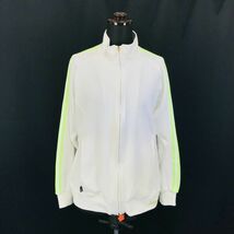 adidas/アディダス★長袖/ジャージジャケット【レディースM/白×緑】トラックトップ◆BG740_画像1