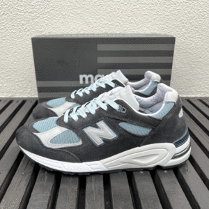 Kith別注 USA製 New Balance M990KT2 “Kith Steel Blue” US9 27cm 限定コラボ M990v2 キス ロニーフィーグ made NB グレー スニーカー