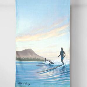 【Ptrick Ching】ハワイアンパーテーション　SURF 仕切り　暖簾　のれん　海亀　アート　パーテーション　ハワイアン