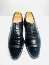 Allen Edmonds アレンエドモンズVanNess内羽根 パンチドキャップトゥ セミブローグ US6.5 ビジネスシューズ ブラック_画像2