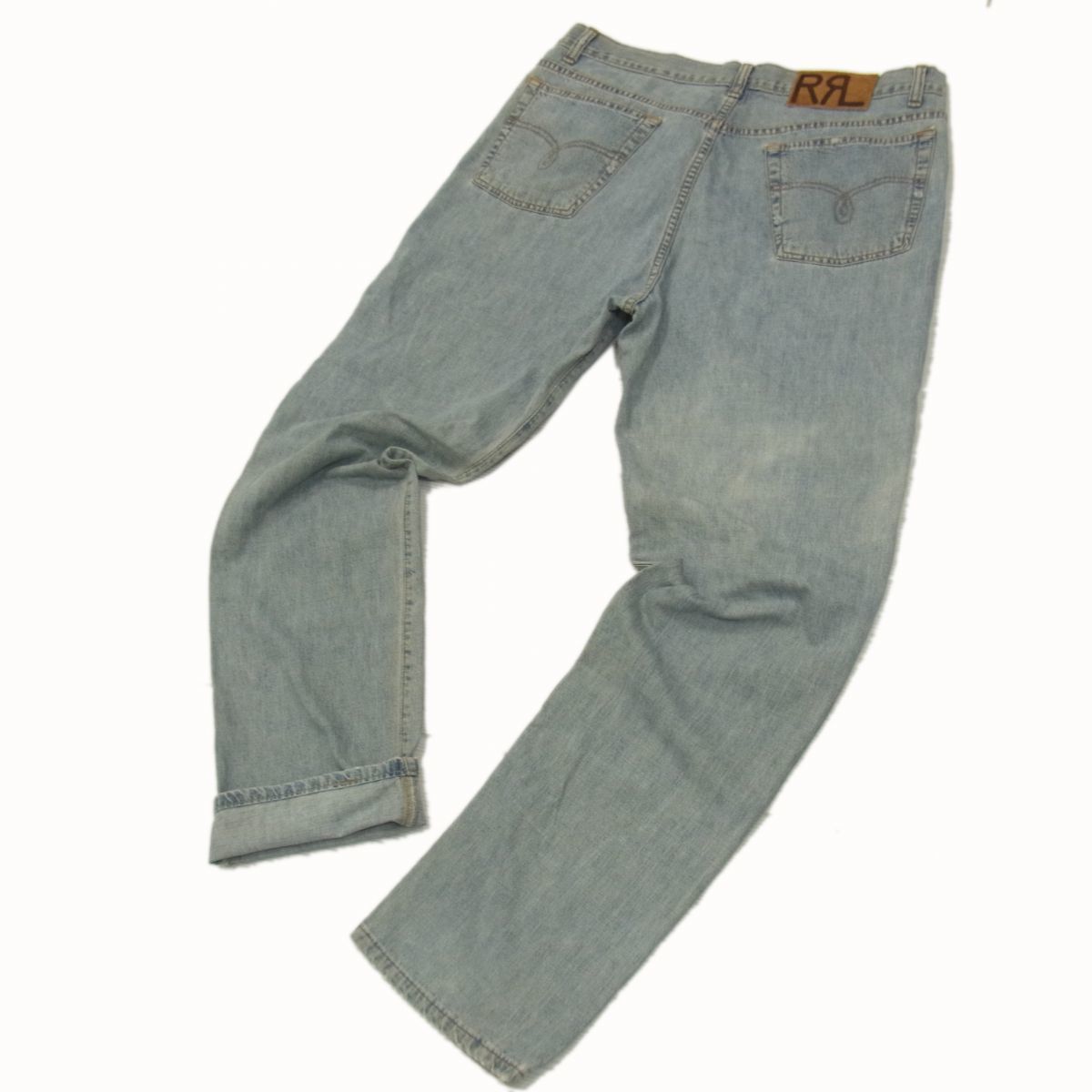 RRL ストレートパンツ メンズ デニム ダメージ加工 コットン サイズ28