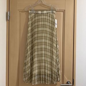 チェックプリーツロングスカート