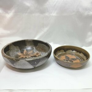 【現状保管品/CSH】鉢 花絵菓子鉢 陶器鉢 煮物鉢 和食器 紅葉 2客セット HA0809