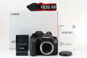元箱 取扱説明書 ストラップ付！ ★極上美品★ Canon キャノン EOS 90D ボディ デジタル一眼レフカメラ (1655)