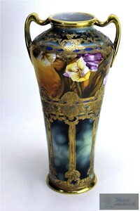 【良品】　オールドノリタケ Noritake 花瓶　大型　31cm　金盛り