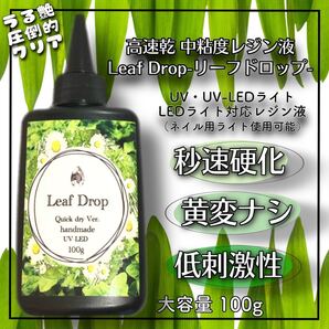 黄変ゼロ 速乾&LED硬化レジン液100g 1本 リーフドロップ
