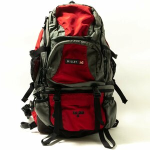 MILLET ミレー リュックサック バックパック グレー×レッド ブラック 黒 赤 ナイロン 機能性 アウトドア ハイキング 登山 大容量 鞄 