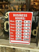 OPEN & CLOSEDサイン 看板 オープンサインBUSINESS HOURS 営業時間 オープン 店舗什器 カフェ 植物 BAR 内装 店舗用品 us アメリカ 古着_画像6