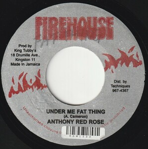 JA盤７”EP★Anthony Red Rose/Under Me Fat Thing★SlengTeng Riddim★85年★FIREHOUSE★King Tubby★超音波洗浄済★試聴可能