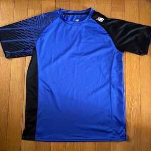ニューバランス NEW BALANCE サッカーウェア メンズ ゲームシャツ ブルー×ブラック 青×黒 XL 半袖Tシャツ