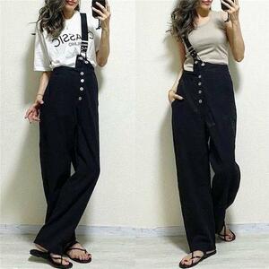{2WAY} one shoulder overall Denim overall all-in-one 