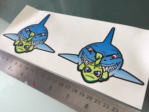 送料無料 Rossi Misano Shark DECALS STICKERS バレンティーノ ロッシ オートバイレーサー ステッカー シール デカール 2枚セット