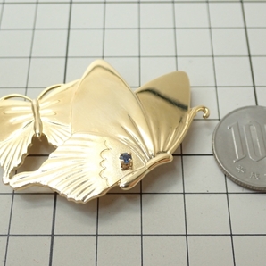 L024 和風 ブローチ 蝶々 ゴールドカラーデザイン SILVER シルバー IEI Japanese crafts broochの画像9