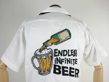 【送料無料 40%OFF】HOUSTON ヒューストン 刺繍ボウリングシャツ (ボーリングシャツ) 「BEER」柄 NO.40896 WHITE_Mサイズ_画像2