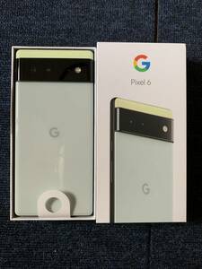(フィルムそのまま)au Google Pixel 6 Sorta Seafoam 水色 SIMフリー 128GB 純正スマートフォン 送料込 グーグルピクセル6
