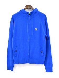 XANTHOUS (ザンザス) LIGHT KNIT ZIP HOOD L BLUE ジップアップ ライトニットフード ニットパーカー フーディー セーター COTTON