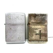 h897 ☆まとめ売り☆ Zippo ジッポ ライター Tatto cross プレーン BRAFORD.PA. USA ヴィンテージ アンティーク レトロ シルバーカラー_画像1