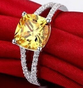 価格破壊!超高級!★極上逸品★絢爛豪華★新着★ 1円~33連 大粒 YELLOW ダイヤモンドリング2ct#プラチナ仕上 ギフト 記念日