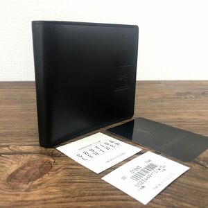 ☆送料無料☆ 未使用品 YVES SAINT LAURENT 二つ折り財布 ブラック レザー YSL 59