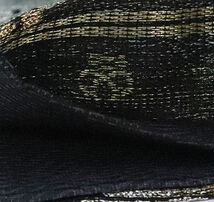 聚楽謹製 お洒落訪問着用 西陣織袋帯 正絹 黒 モール織 格子 Lサイズ F4211 新品 オールシーズン 送料無料 激安_画像4