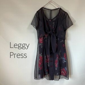 ◎Leggy Press レギープレス チュニックセット キャミソール＆ブラウス 花柄 レディース 9ARサイズ 黒