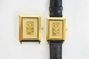 SWISS BANK スイスバンク SK-125-C SK-126-C FINE GOLD 999.9 1g gold ingot Bar クォーツ インゴット 腕時計 2点セット ＃908083701