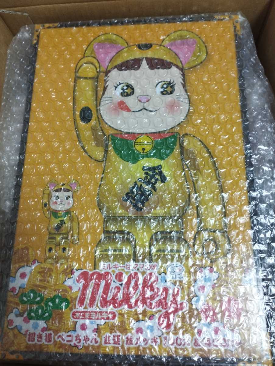 BE＠RBRICK 招き猫 ペコちゃん 金運 金メッキ 100% u0026 400% - fuego24.com