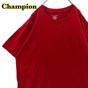 Champion チャンピオン 半袖Tシャツ　無地　赤　大きいサイズ　メンズ　XLサイズ　【AY0624】