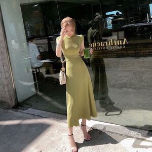 【夏SALE】 ニットロングワンピース 韓国 レディース 夏 きれいめ