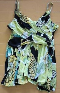 ** free shipping! new goods unused! summer ... butterfly .. print camisole / adjuster attaching /M**