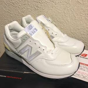 デッドストック 廃番 USA製 NEW BALANCE M576W WHITE US8.5D 26.5cm ガラスレザー 新品 ビンテージ 米国製 アメリカ製 白 ホワイト×グレー